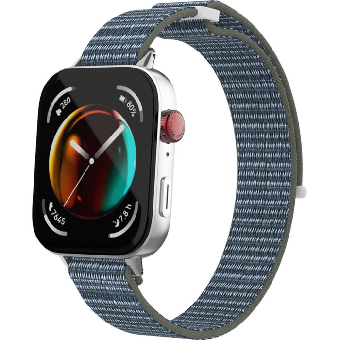 Huawei Watch Fit 3 Kordon Hasır Örgü İşlemeli Zore KRD-03  - Deep Olive