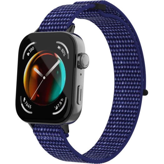 Huawei Watch Fit 3 Kordon Hasır Örgü İşlemeli Zore KRD-03  - İndigo