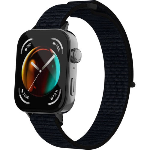 Huawei Watch Fit 3 Kordon Hasır Örgü İşlemeli Zore KRD-03  - Siyah