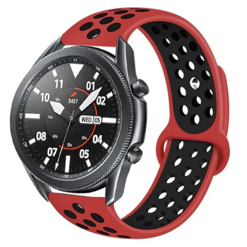 Huawei Watch GT 3 46mm Kordon Spor Silikon Delikli KRD-02 - Kırmızı