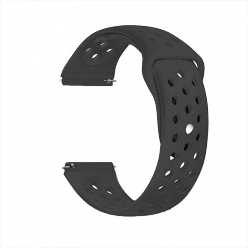 Huawei Watch GT 3 46mm Kordon Spor Silikon Delikli KRD-02 - Siyah