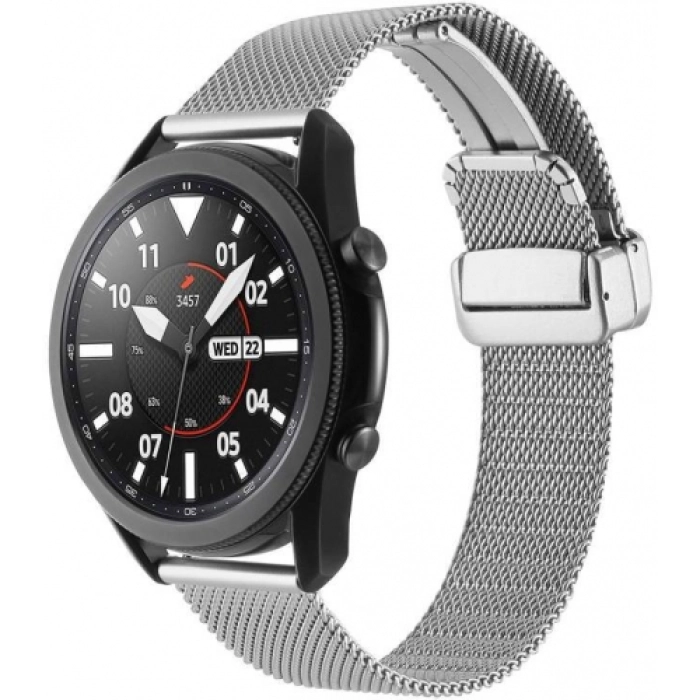 Huawei Watch GT 3 46mm Kordon Zore KRD-85 22mm Metal Kordon - Gümüş