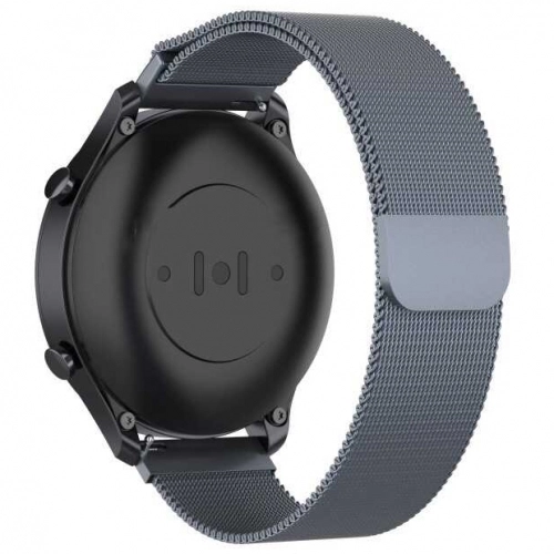 Huawei Watch GT 3 46mm Metal Kordon Tel Örgü İşlemeli KRD-12 - Gri