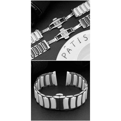 Huawei Watch GT 3 46mm Seramik Metal Kordon KRD-46 - Beyaz - Gold