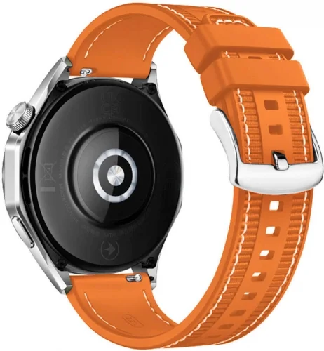 Huawei Watch GT 3 46mm Silikon Kordon Spor Örgü Desen Dikişli KRD-102  - Gri