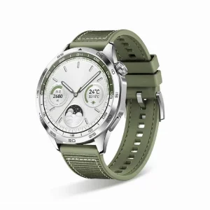 Huawei Watch GT 3 46mm Silikon Kordon Spor Örgü Desen Dikişli KRD-102  - Yeşil