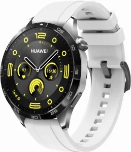 Huawei Watch GT 4 (46MM) Silikon Kordon Metal Tokalı KRD-95  - Beyaz