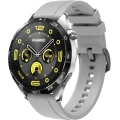 Huawei Watch GT 4 (46MM) Silikon Kordon Metal Tokalı KRD-95  - Gri