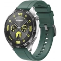 Huawei Watch GT 4 (46MM) Silikon Kordon Metal Tokalı KRD-95  - Koyu Yeşil