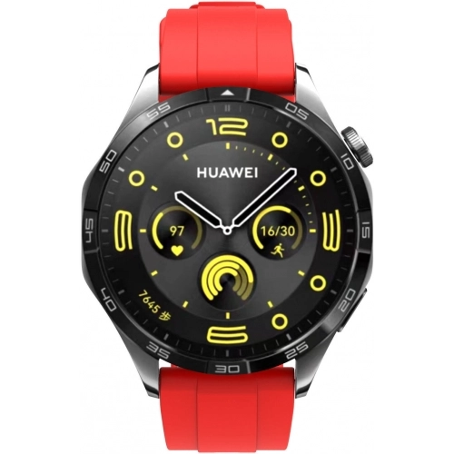 Huawei Watch GT 4 (46MM) Silikon Kordon Metal Tokalı KRD-95 - Siyah