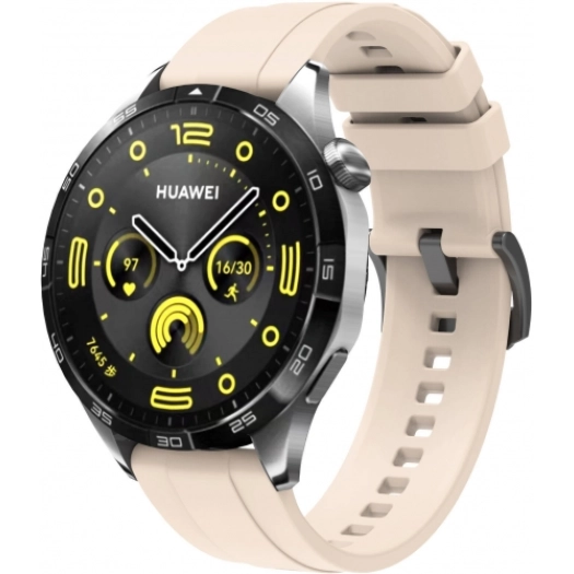 Huawei Watch GT 4 (46MM) Silikon Kordon Metal Tokalı KRD-95  - Starlight