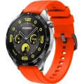 Huawei Watch GT 4 (46MM) Silikon Kordon Metal Tokalı KRD-95  - Turuncu