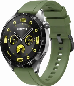 Huawei Watch GT 4 (46MM) Silikon Kordon Metal Tokalı KRD-95  - Yeşil