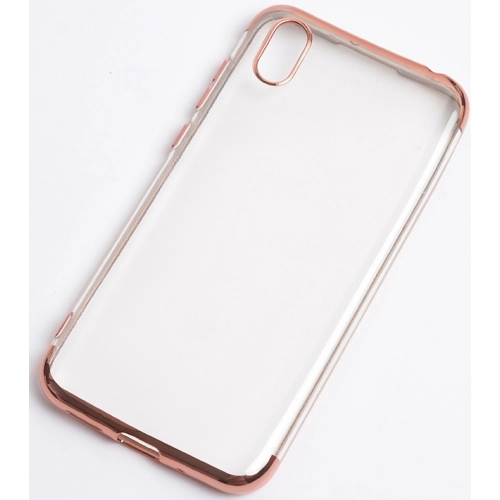 Huawei Y5 2019 Kılıf Renkli Köşeli Lazer Şeffaf Esnek Silikon - Rose Gold