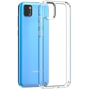 Huawei Y5p Kılıf Korumalı Kenarları Silikon Arkası Sert Coss Kapak  - Şeffaf