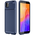 Huawei Y5p Kılıf Silikon Parmak İzi Bırakmayan Karbon Soft Negro Kapak - Lacivert