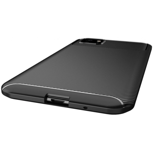 Huawei Y5p Kılıf Silikon Parmak İzi Bırakmayan Karbon Soft Negro Kapak - Siyah