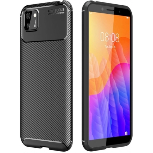 Huawei Y5p Kılıf Silikon Parmak İzi Bırakmayan Karbon Soft Negro Kapak - Siyah