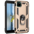Huawei Y5p Kılıf Silikon Zırhlı Standlı Yüzüklü Mıknatıslı Tank Kapak - Gold