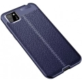 Huawei Y5p Kılıf Deri Görünümlü Lüks Parmak İzi Bırakmaz Niss Silikon Kapak - Lacivert