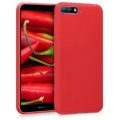 Huawei Y6 2018 Kılıf İnce Soft Mat Renkli Esnek Silikon Kapak - Kırmızı