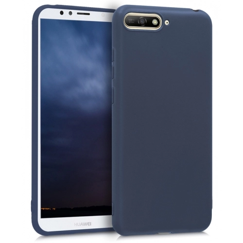 Huawei Y6 2018 Kılıf İnce Soft Mat Renkli Esnek Silikon Kapak - Lacivert
