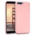 Huawei Y6 2018 Kılıf İnce Soft Mat Renkli Esnek Silikon Kapak - Rose Gold