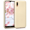 Huawei Y6 2019 Kılıf İnce Soft Mat Renkli Esnek Silikon Kapak - Gold