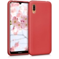 Huawei Y6 2019 Kılıf İnce Soft Mat Renkli Esnek Silikon Kapak - Kırmızı