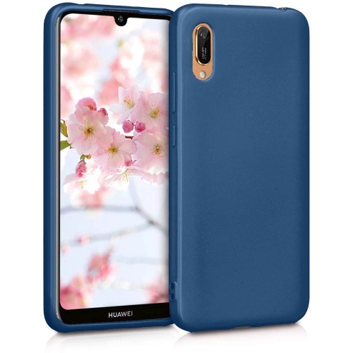 Huawei Y6 2019 Kılıf İnce Soft Mat Renkli Esnek Silikon Kapak - Lacivert