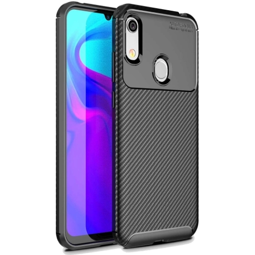 Huawei Y6 2019 Kılıf Silikon Parmak İzi Bırakmayan Karbon Soft Negro Kapak - Siyah