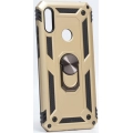 Huawei Y6 2019 Kılıf Silikon Zırhlı Standlı Yüzüklü Mıknatıslı Tank Kapak - Gold