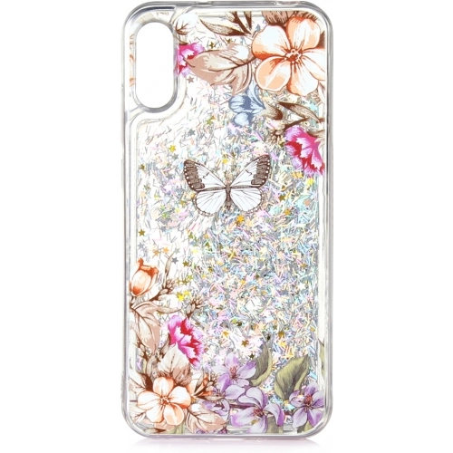 Huawei Y6 2019 Kılıf Sıvılı Simli Silikon Marshmelo Kılıf - Beyaz