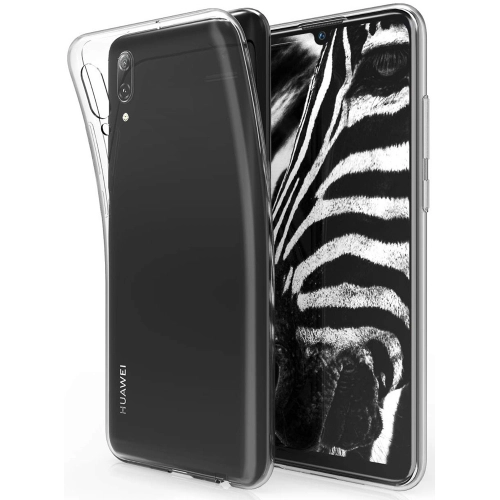 Huawei Y6 2019 Kılıf Kamera Korumalı Esnek Silikon Kapak - Şeffaf