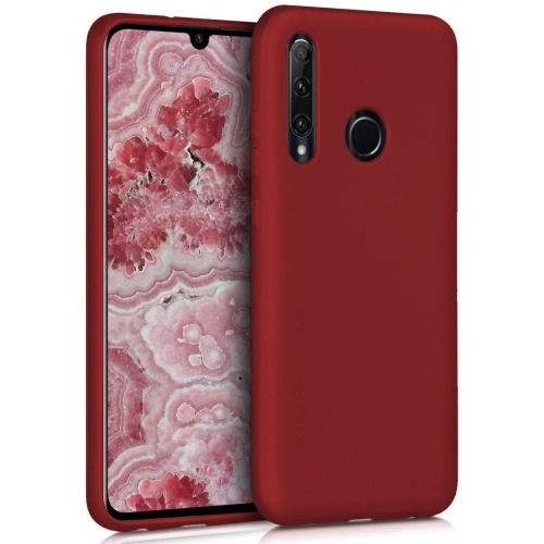 Huawei Y6p Kılıf İnce Soft Mat Renkli Esnek Silikon Kapak - Kırmızı