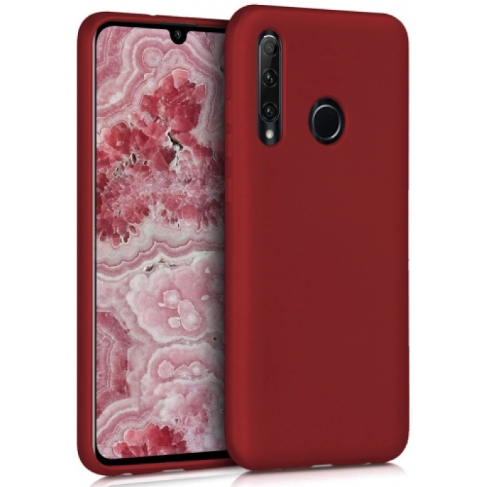 Huawei Y6p Kılıf İnce Soft Mat Renkli Esnek Silikon Kapak - Kırmızı