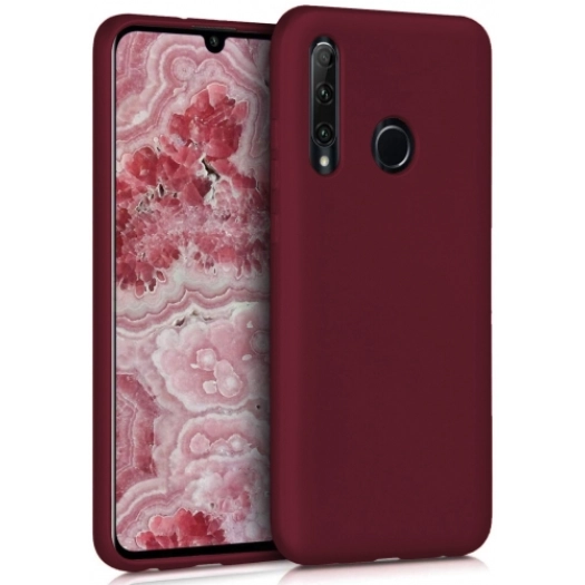 Huawei Y6p Kılıf İnce Soft Mat Renkli Esnek Silikon Kapak - Mürdüm