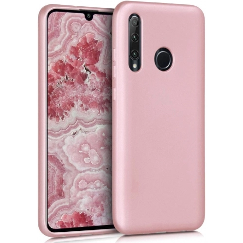 Huawei Y6p Kılıf İnce Soft Mat Renkli Esnek Silikon Kapak - Rose Gold