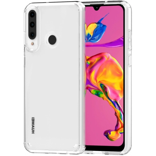 Huawei Y6p Kılıf Korumalı Kenarları Silikon Arkası Sert Coss Kapak - Şeffaf