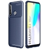 Huawei Y6p Kılıf Silikon Parmak İzi Bırakmayan Karbon Soft Negro Kapak - Lacivert