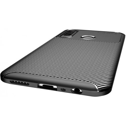 Huawei Y6p Kılıf Silikon Parmak İzi Bırakmayan Karbon Soft Negro Kapak - Siyah