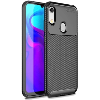 Huawei Y6s Kılıf Silikon Parmak İzi Bırakmayan Karbon Soft Negro Kapak - Siyah