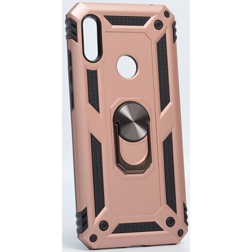 Huawei Y6s Kılıf Silikon Zırhlı Standlı Yüzüklü Mıknatıslı Tank Kapak - Rose Gold