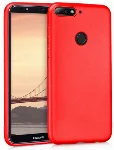 Huawei Y7 2018 Kılıf İnce Mat Esnek Silikon - Kırmızı