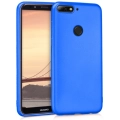 Huawei Y7 2018 Kılıf İnce Soft Mat Renkli Esnek Silikon Kapak - Mavi