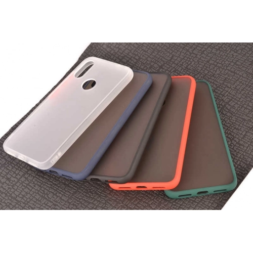 Huawei Y7 2019 Kılıf Exlusive Arkası Mat Tam Koruma Darbe Emici - Beyaz