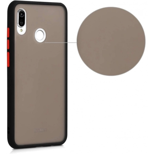 Huawei Y7 2019 Kılıf Exlusive Arkası Mat Tam Koruma Darbe Emici - Beyaz