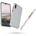 Huawei Y7 2019 Kılıf Exlusive Arkası Mat Tam Koruma Darbe Emici - Beyaz