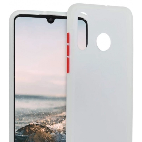 Huawei Y7 2019 Kılıf Exlusive Arkası Mat Tam Koruma Darbe Emici - Kırmızı