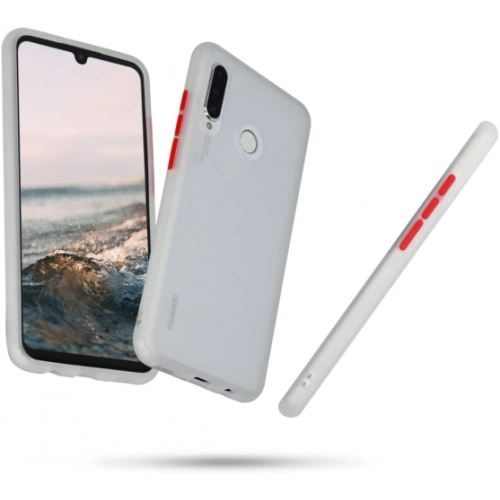 Huawei Y7 2019 Kılıf Exlusive Arkası Mat Tam Koruma Darbe Emici - Kırmızı